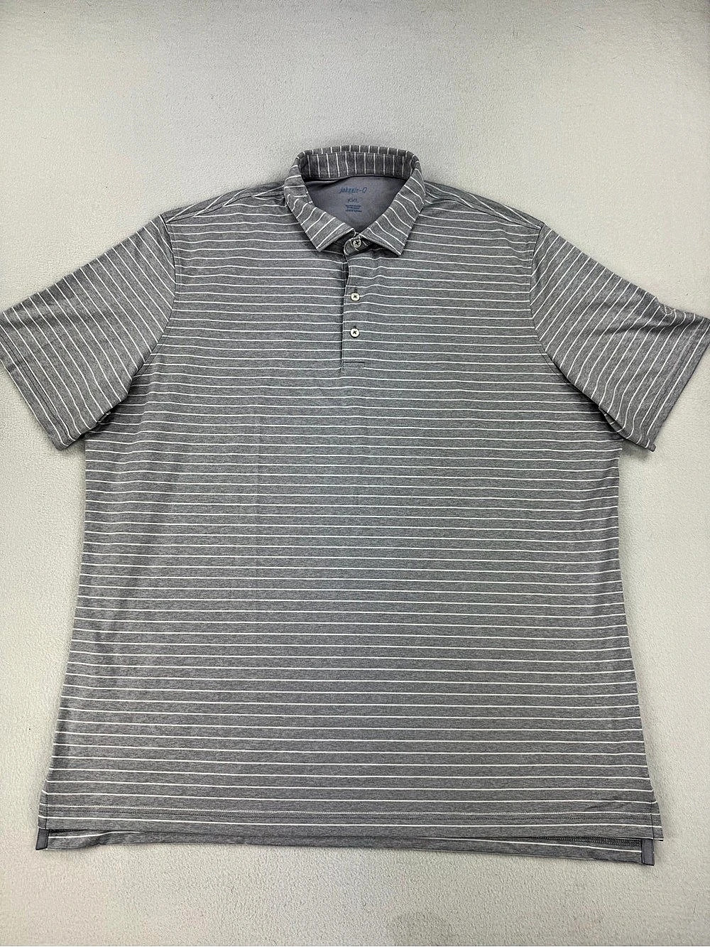 Johnni O Prep-Performance Golf Polo Shirt Heather Gray Striped Mens Size XXL
